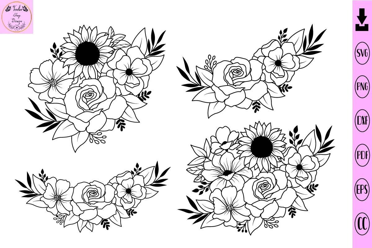 Flowers Svg Flower Svg Bundle Floral Svg Graphic by Tadashop Design ...