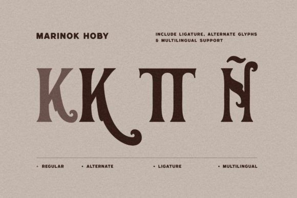 Marinok Hoby Font PNG with transparent background - Preview 1