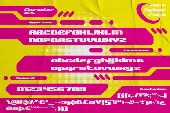 Neo Syber Font PNG with transparent background - Preview 1