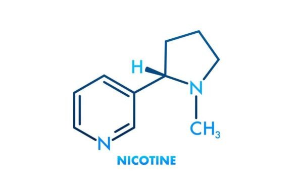 tobacco molecule Nicotine Tobacco Stimulant Molecule. Graphic by DG-Studio · Creative Fabrica