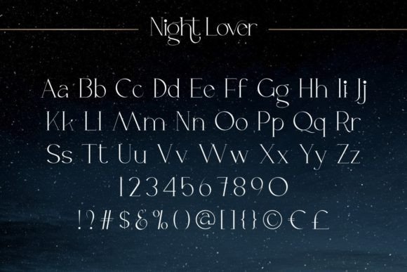 Night Lover Font PNG with transparent background - Preview 3