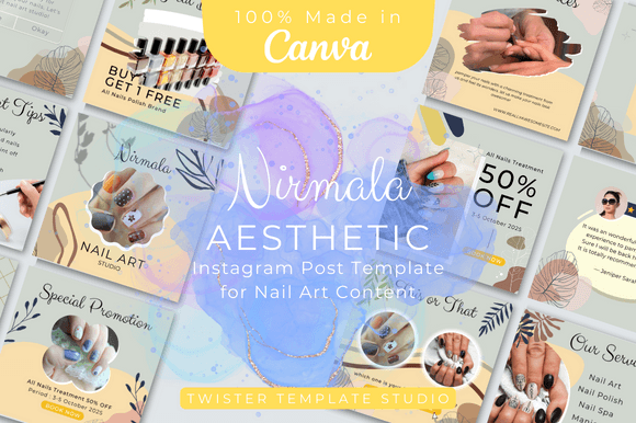 Nirmala Nail Art Instagram Post Template Graphics