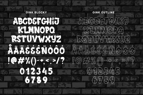 Oink Font PNG with transparent background - Preview 4