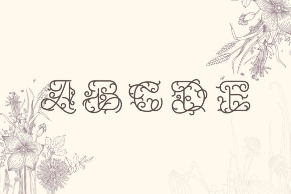 Prunellia Monogram Font PNG with transparent background - Preview 1
