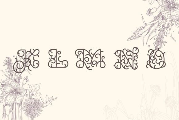 Prunellia Monogram Font PNG with transparent background - Preview 3
