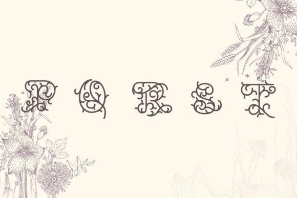 Prunellia Monogram Font PNG with transparent background - Preview 4