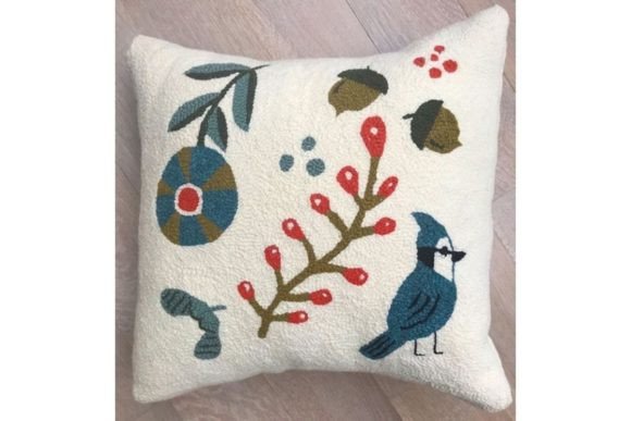 Bluejay Pillow Punch Needle