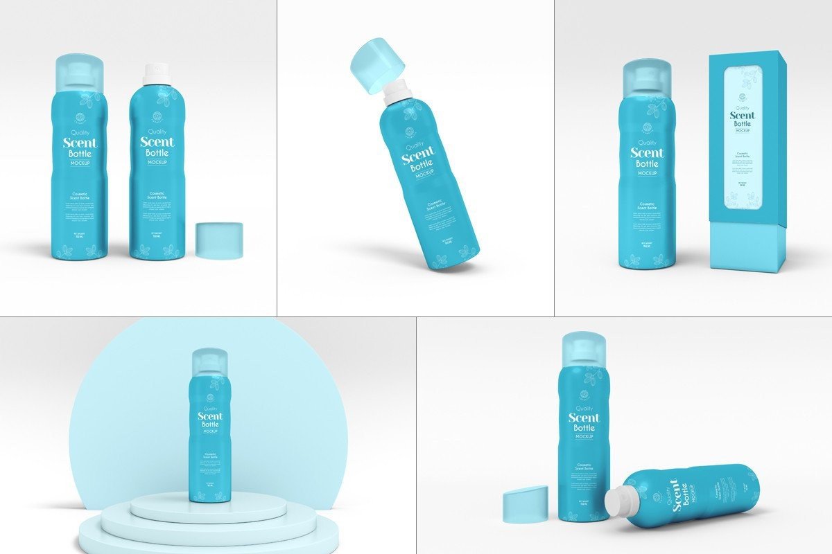 Elegant Scent Bottle Mockup Set Graphic by xvector · Creative Fabrica