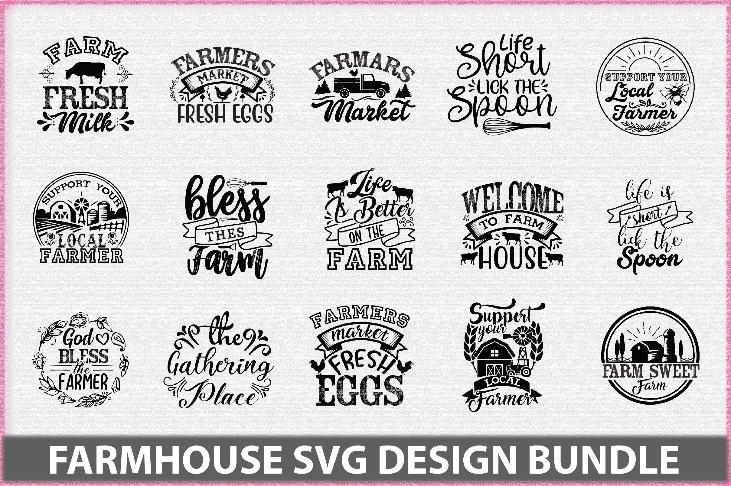 Farmhouse SVG Bundle Graphic by Rad-Graphic · Creative Fabrica