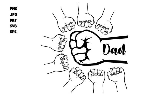 Father's Day Fist Bump SVG EPS set for Cricut cat dad shirts