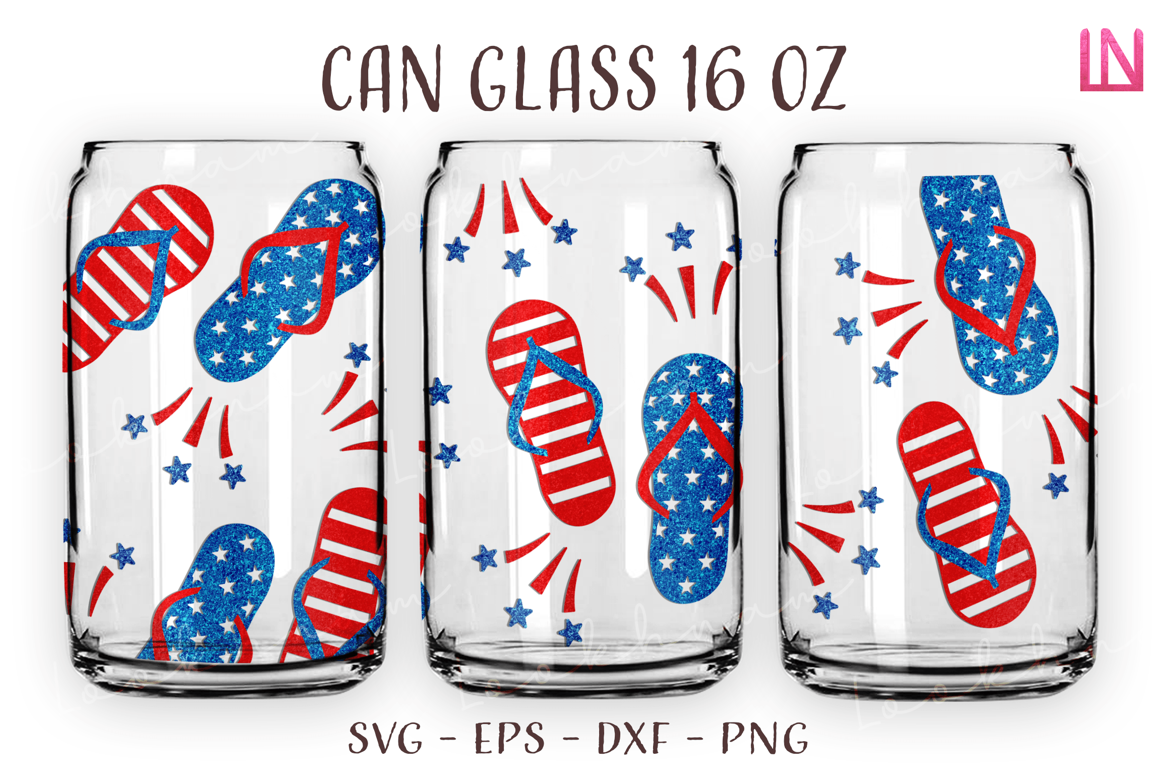 Flip Flops 4th of July Can Glass SVG Graphic by Lookhnam · Creative Fabrica