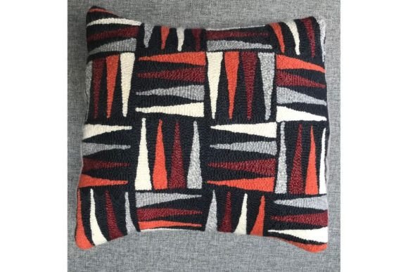 Mid-Century Punch Needle Pillow 1