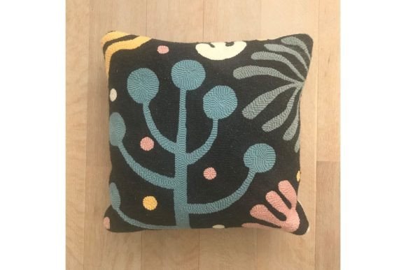 Modern Floral Punch Needle Pillow