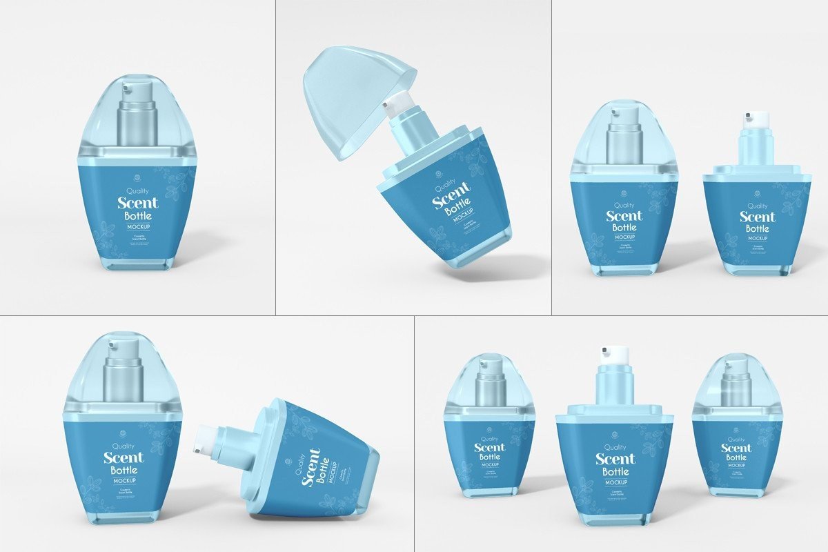 Premium Scent Bottle Branding Mockup Set Graphic by xvector · Creative ...