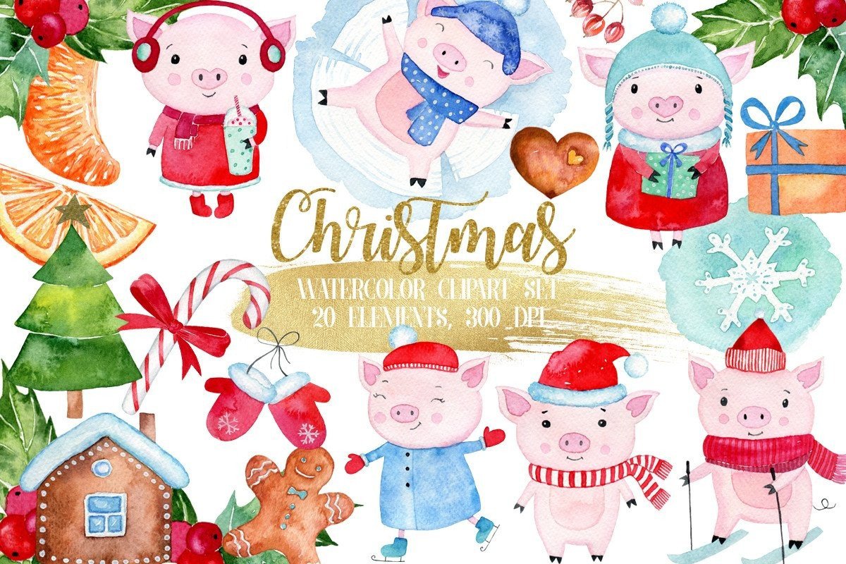 Watercolor Christmas Cliparts - photo 1