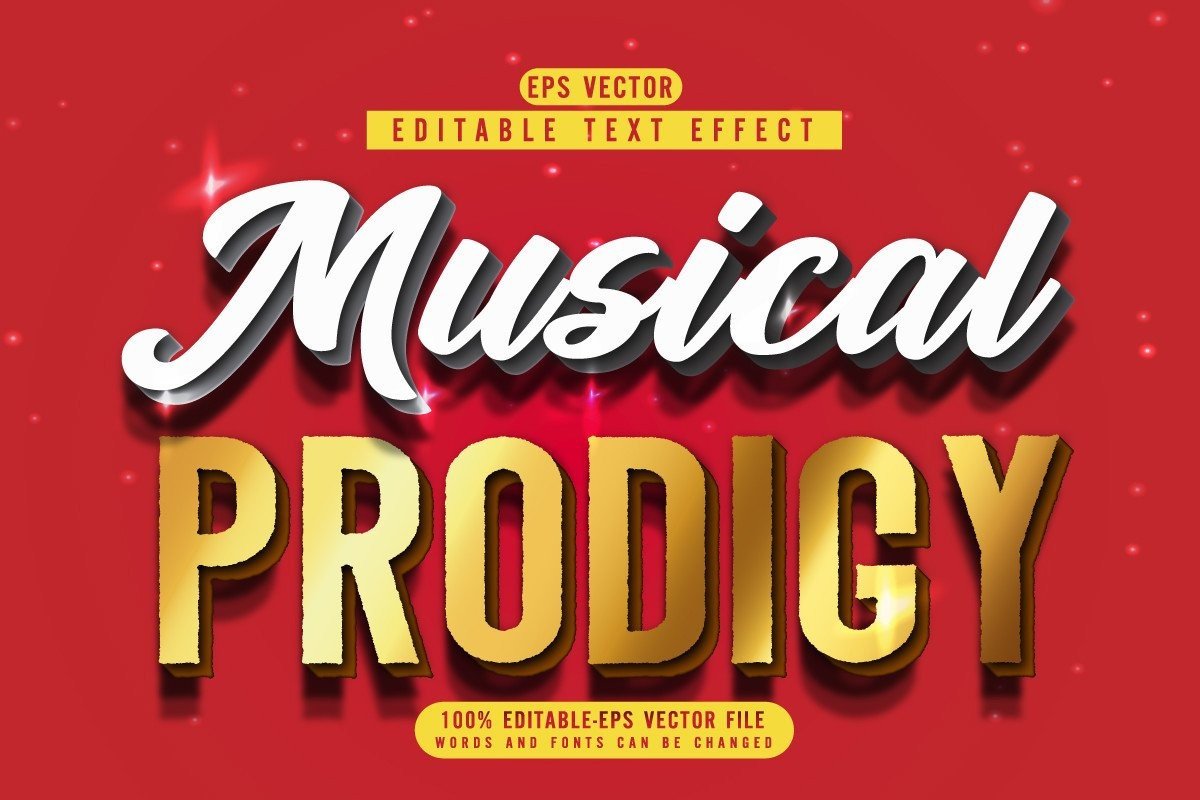 Tem Text Editable Musical Prodigy Text Effect Tem Graphic by TrueVector ...