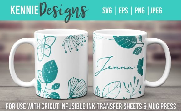 Floral Mug Template Svg Infusible Ink Graphics