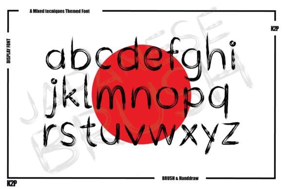 Japanese Brush Font PNG with transparent background - Preview 3