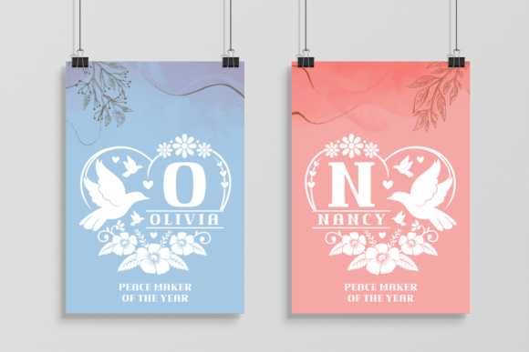 Peace Monogram Font PNG with transparent background - Preview 1