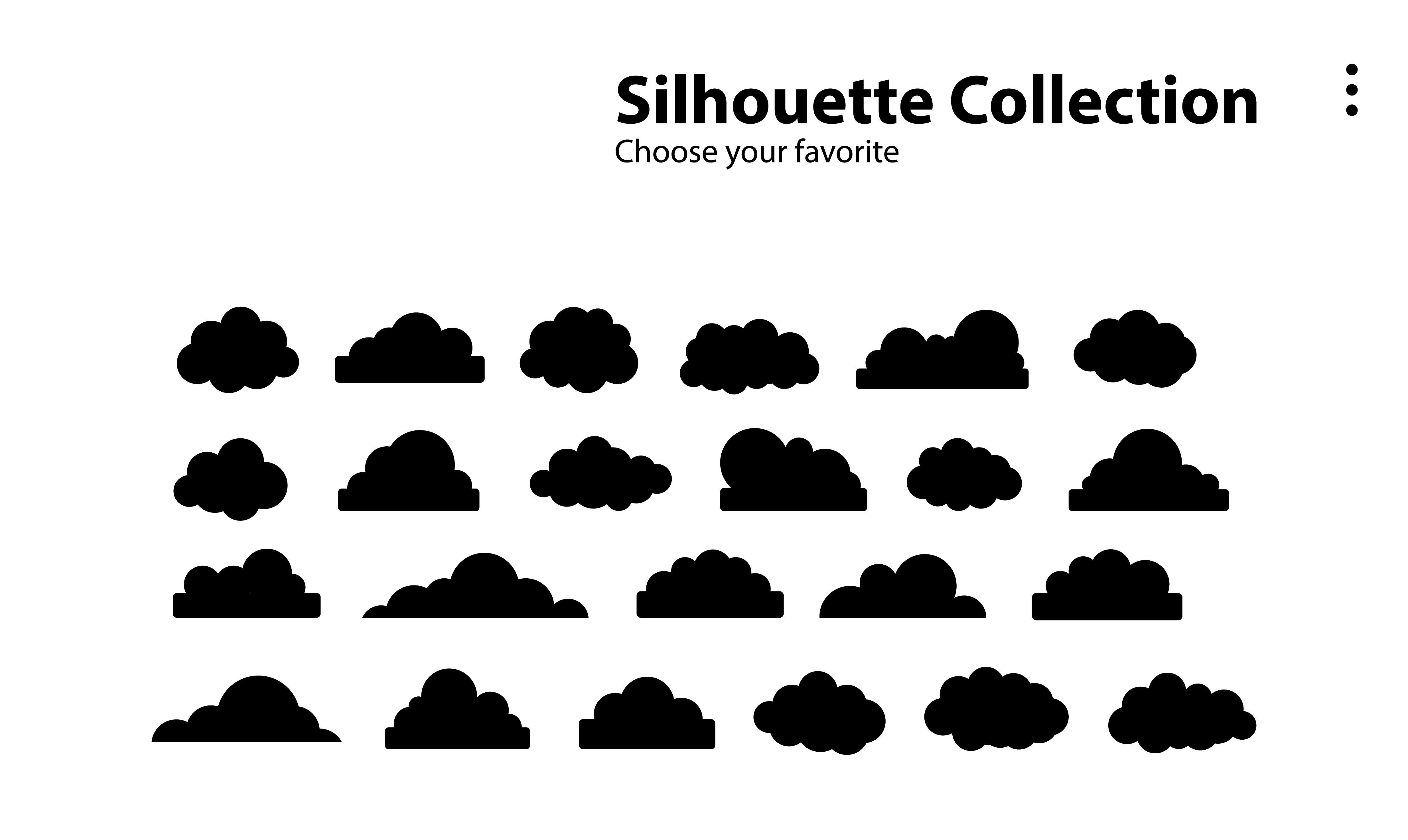 Cartoon Clouds Collection Set Background