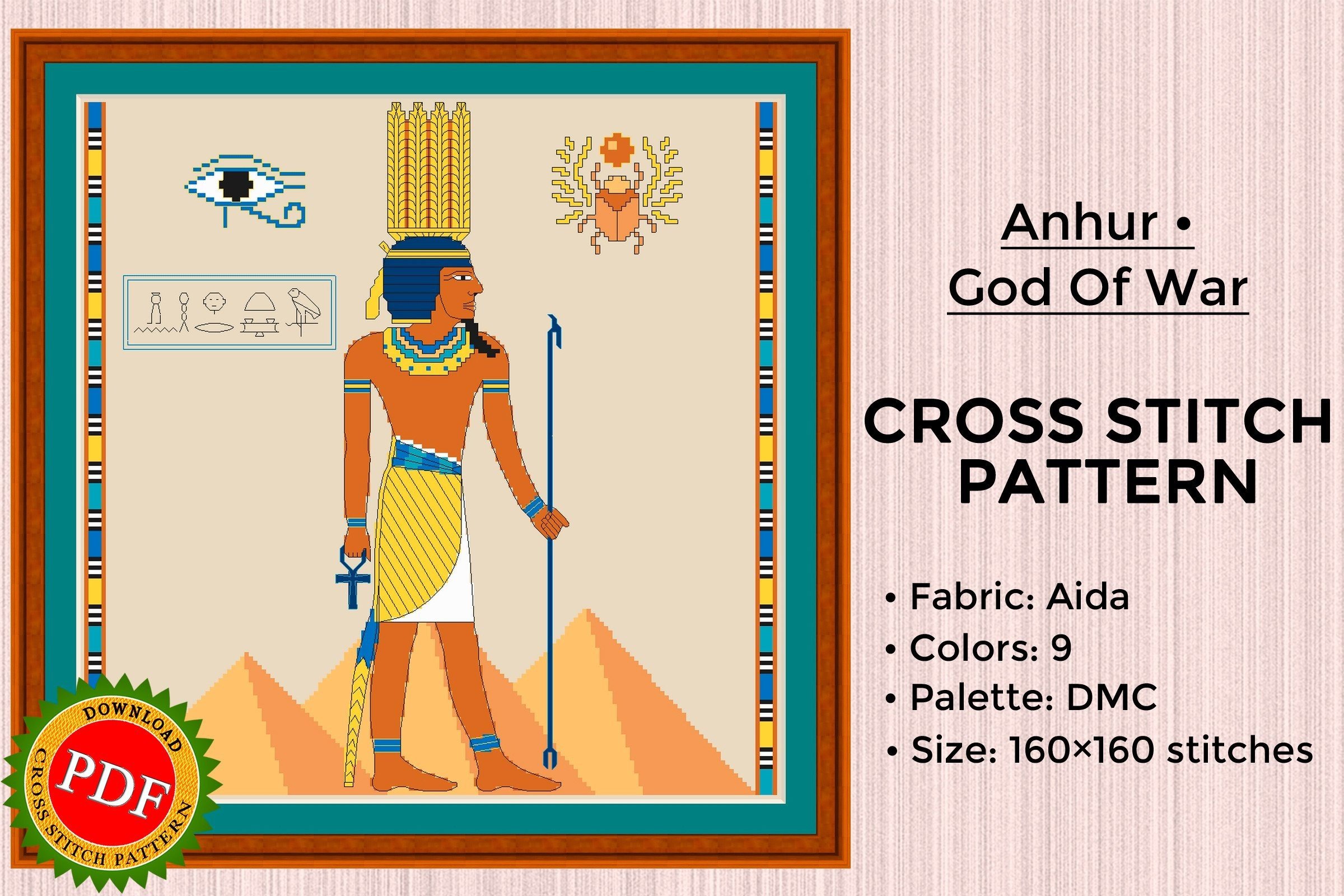 Anhur Cross Stitch Pattern | God of War