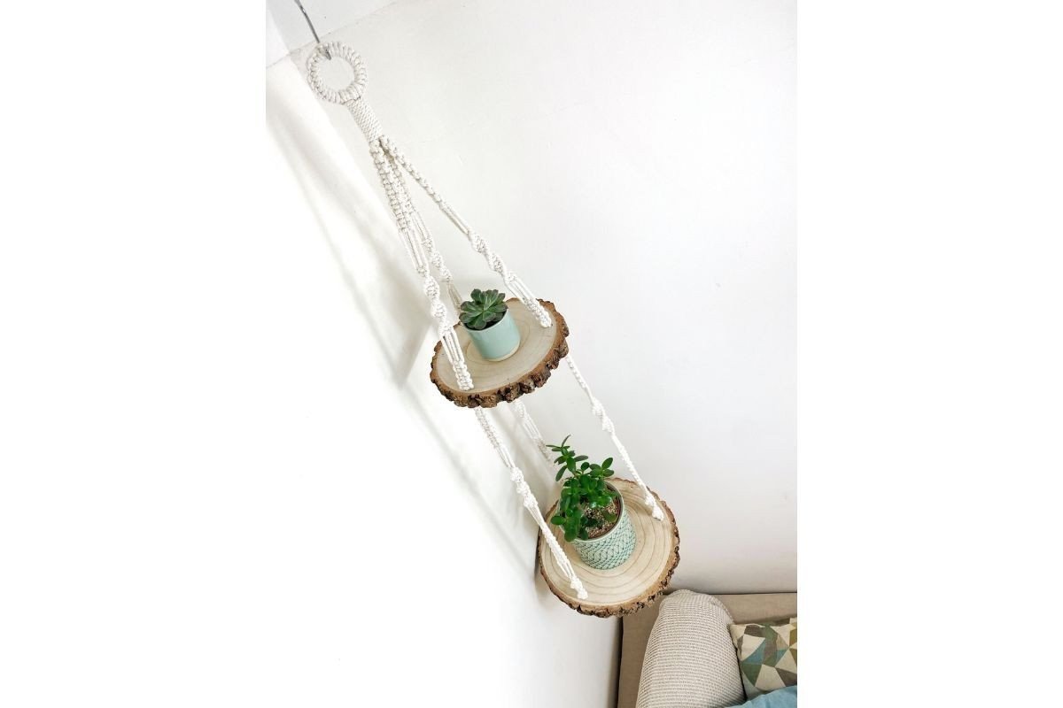 Double Wood Slice Shelf