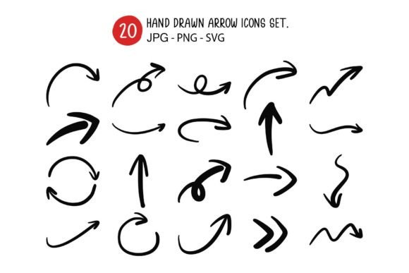Hand Drawn Arrow Icons Set. Graphic Crafts By khanisorn