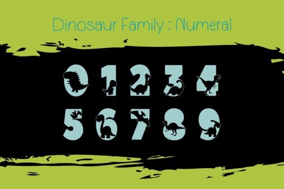 Dinosaur Family Font PNG with transparent background - Preview 3