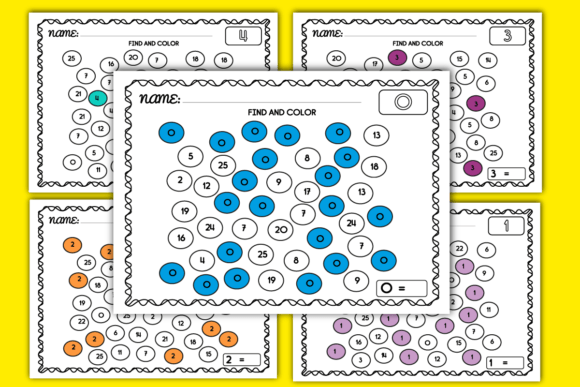 Number Recognition 1,Tracing, Counting Graphic by MOF92 · Creative Fabrica
