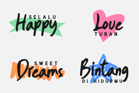Simple Banget Font PNG with transparent background - Preview 3