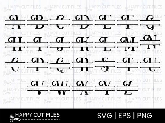 Split Monogram Svg Files For Cricut Az Graphics