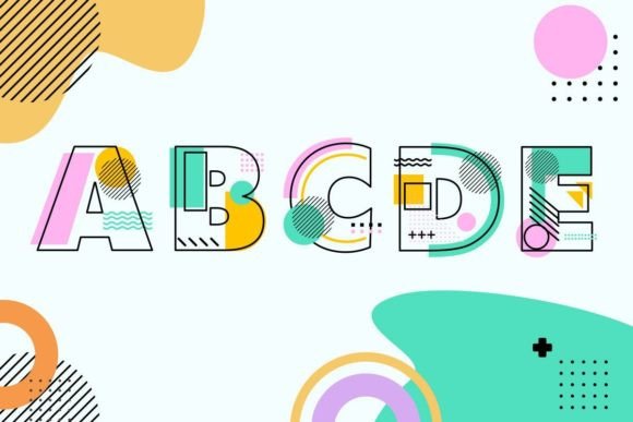 Geomile Memphis Font PNG with transparent background - Preview 1