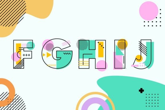 Geomile Memphis Font PNG with transparent background - Preview 2