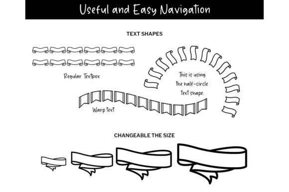 Ribbon Doodle Font PNG with transparent background - Preview 2