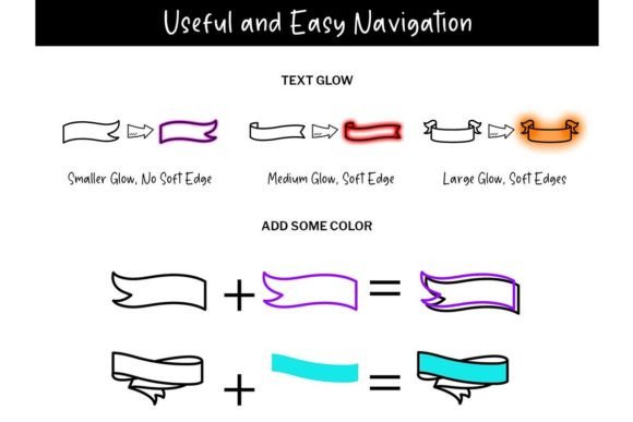 Ribbon Doodle Font PNG with transparent background - Preview 3