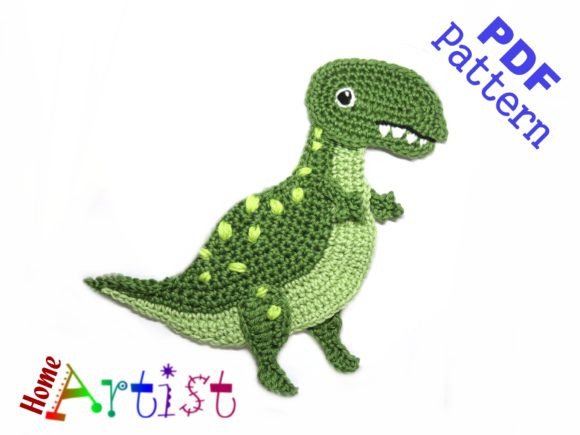 Trex Dino Crochet Pattern Applique