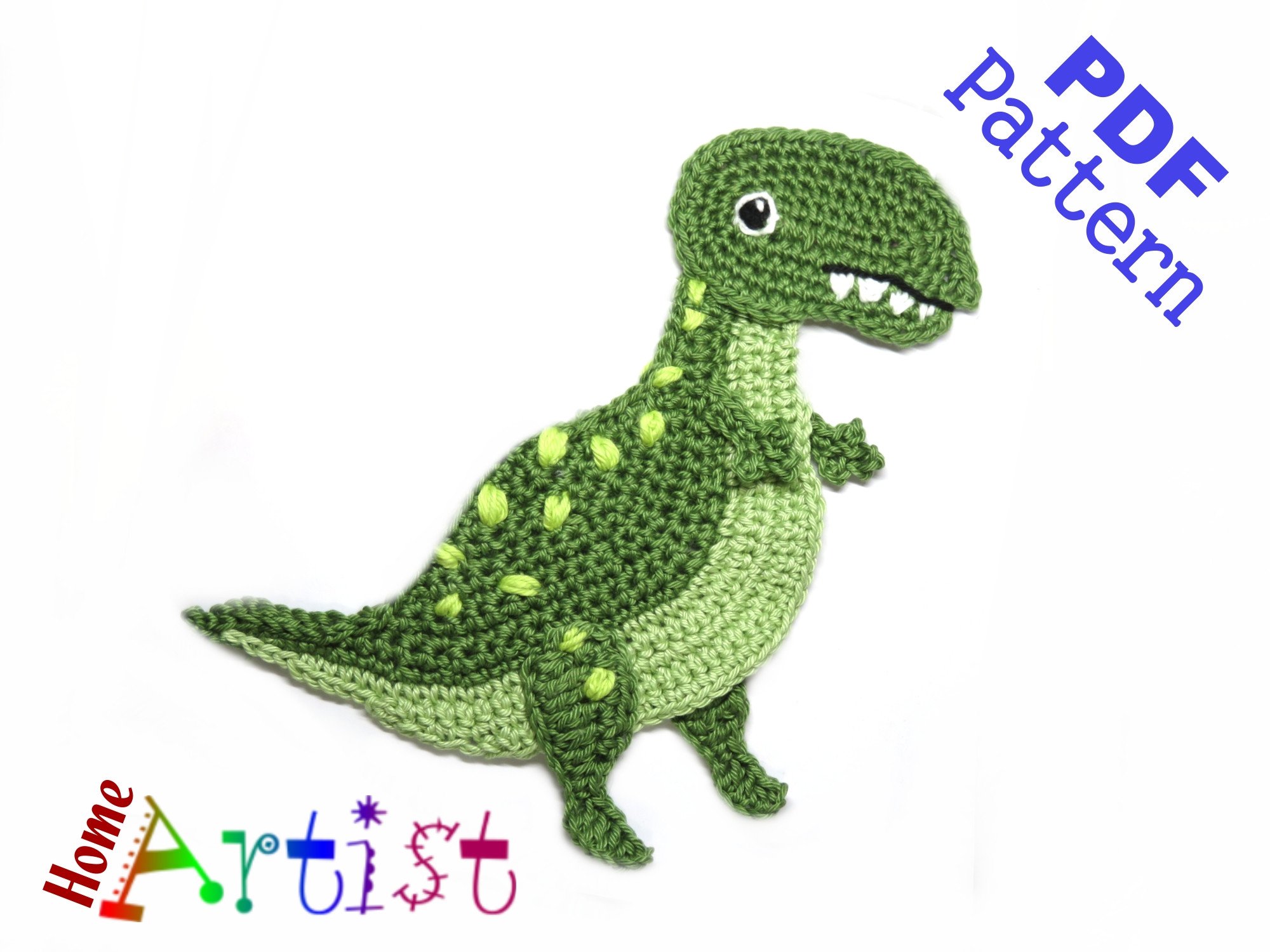 Trex Dino Crochet Pattern Applique