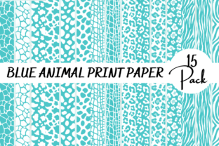 Blue Animal Print Digital Paper Pattern