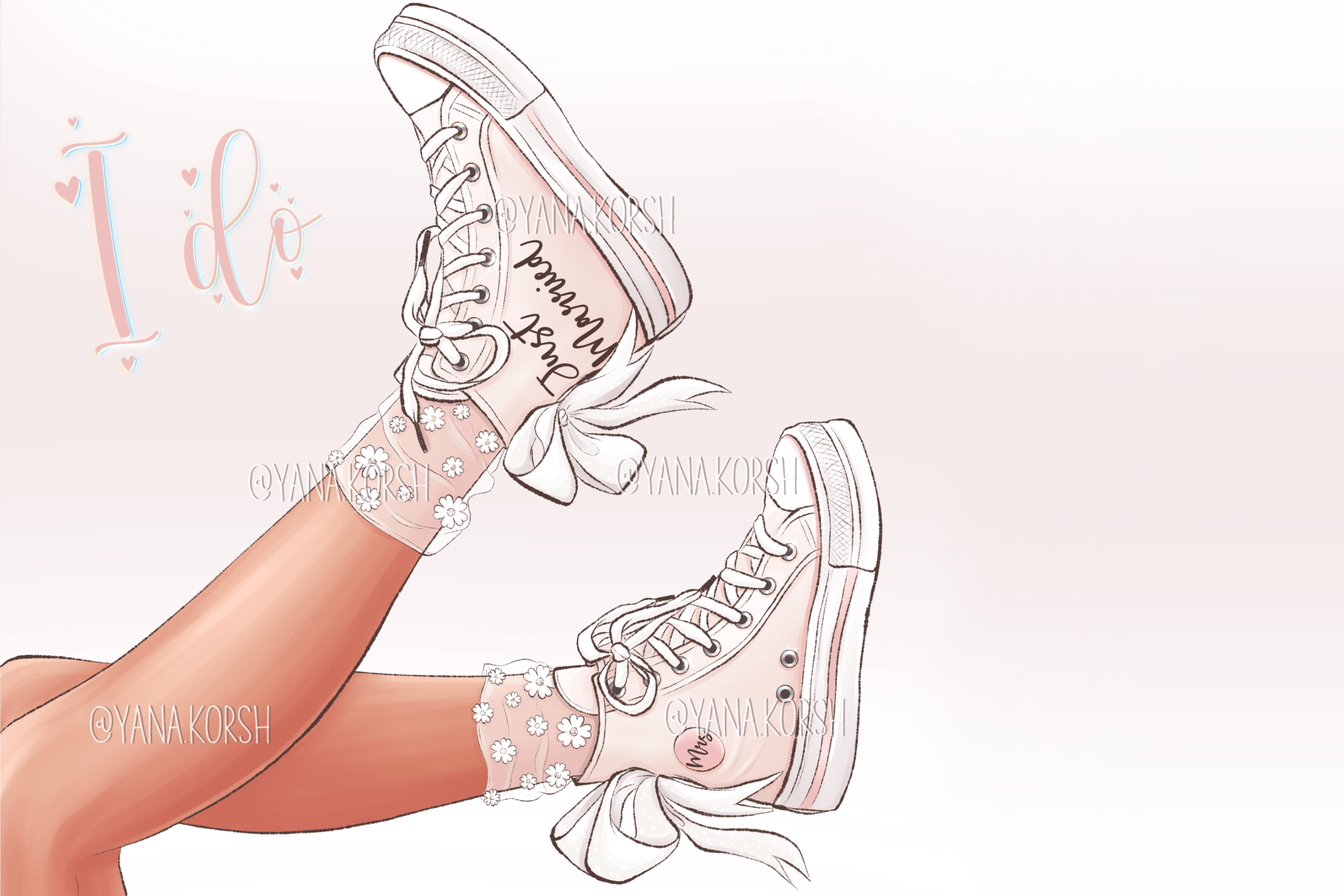 Bride's Sneakers, Wedding Clipart - photo 2