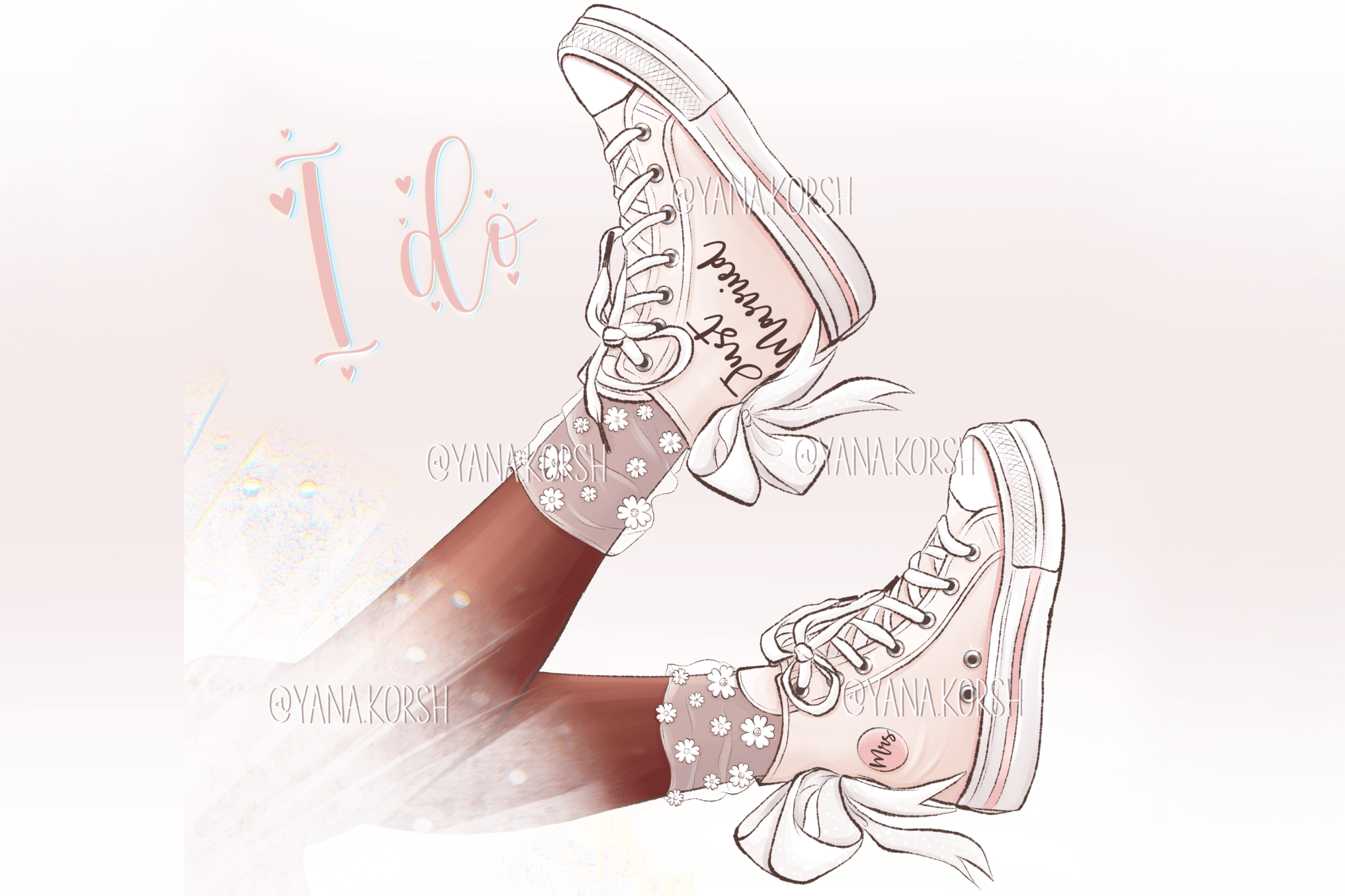 Bride's Sneakers, Wedding Clipart - photo 5