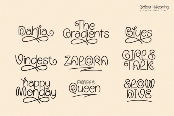 Golden Meaning Font PNG with transparent background - Preview 5