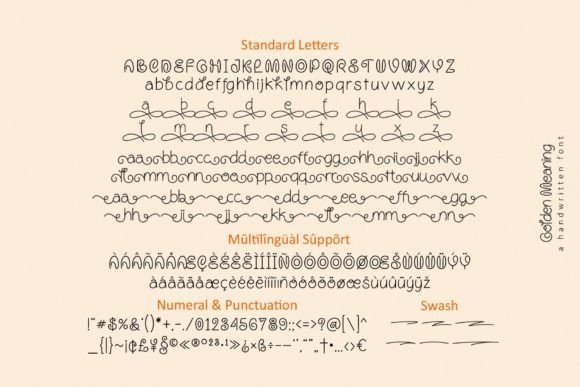 Golden Meaning Font PNG with transparent background - Preview 6