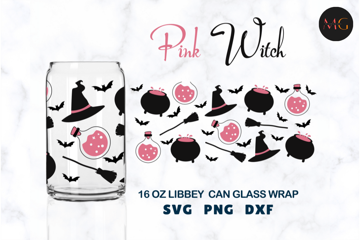 Halloween Witch 16 Oz Libbey Can Glass Graphic by MINDGOALS27 ...