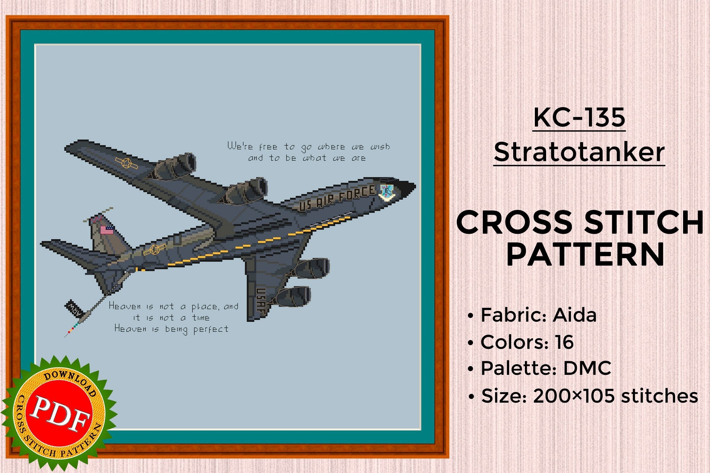 KC-135 Stratotanker Cross Stitch Pattern