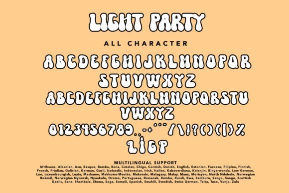 Light Party Font PNG with transparent background - Preview 6