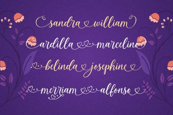 Lovely Morentia Font PNG with transparent background - Preview 1