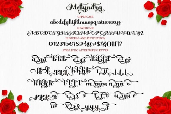 Melyndra Font PNG with transparent background - Preview 1