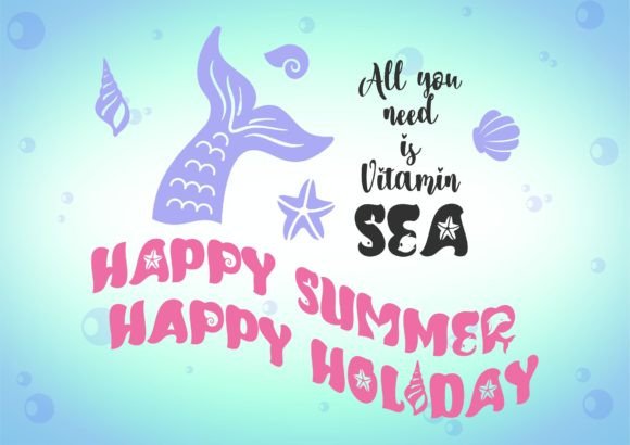 Mermaid Summer Duo Font PNG with transparent background - Preview 1