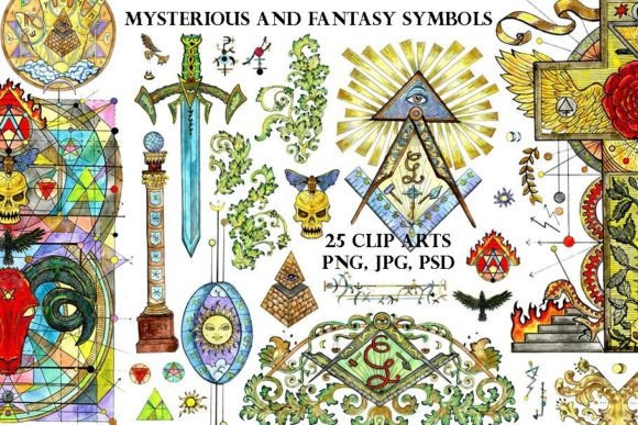 Mystic and Fantasy Symbols Graphic Crafts By samiramay