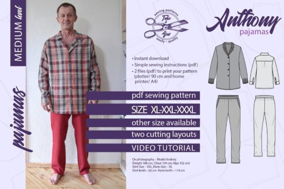 Pajamas Pattern Anthony PDF XL - XXXL